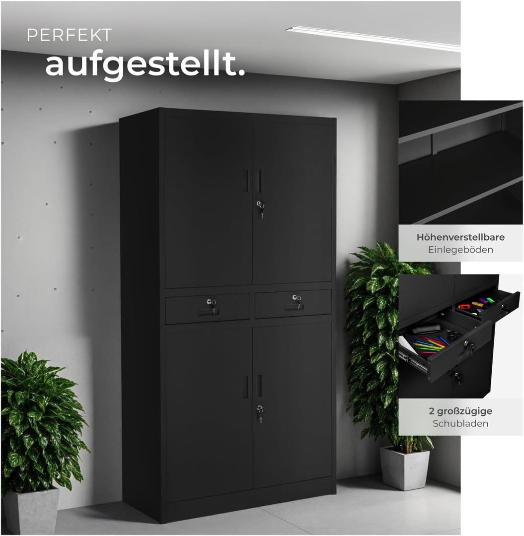 Messemöbel mieten & vermieten - Aktenschrank Mehrzweckschrank Messeschrank aus Stahl Allzweckschrank abschließbar 2 Schrankabteilen in Elsdorf (Rheinland)