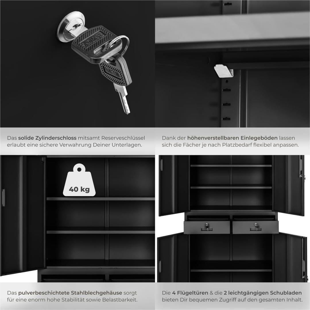 Messemöbel mieten & vermieten - Aktenschrank Mehrzweckschrank Messeschrank aus Stahl Allzweckschrank abschließbar 2 Schrankabteilen in Elsdorf (Rheinland)