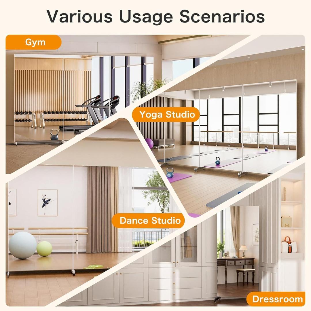 Kulissen mieten & vermieten - Tanzspiegel Fitnessspiegel Therapiespiegel Partyspiegel Konzertspiegel Ganzkörperspiegel 200x120 cm in Elsdorf (Rheinland)