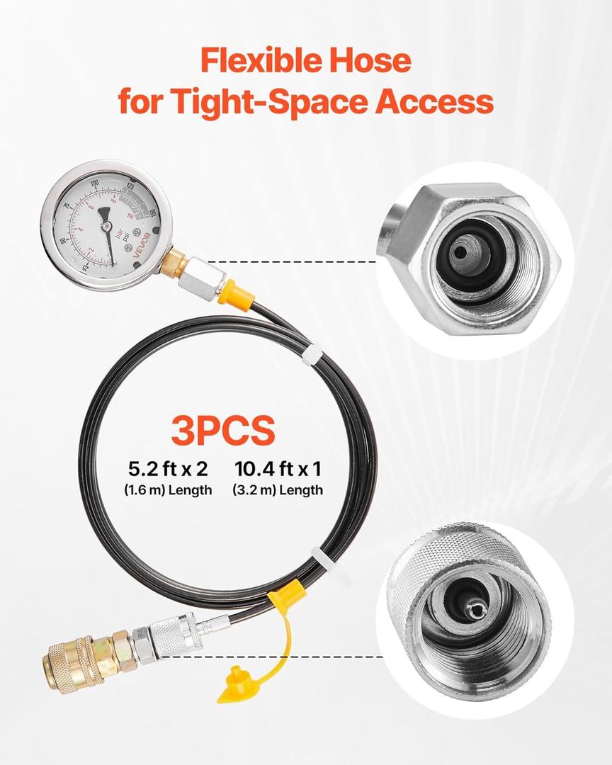 Kompressor / Druckluftwerkzeug mieten & vermieten - Hydraulikdruck Testkit Hydraulik Messgerät Hydrauliktester 10/60/160/400 / 600 Bar inkl. 5 Messgerät in Elsdorf (Rheinland)