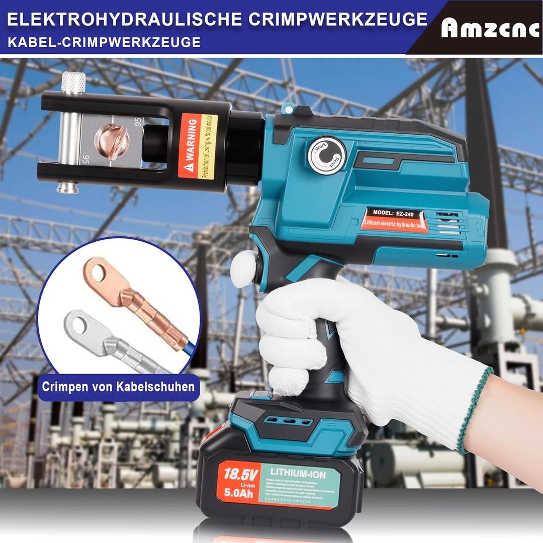 Klammergeräte mieten & vermieten - Crimpzange Kabelschuhpresse Crimpmaschine elektrisch wiederaufladbar hydraulisch tragbar 18V Lithium in Elsdorf (Rheinland)