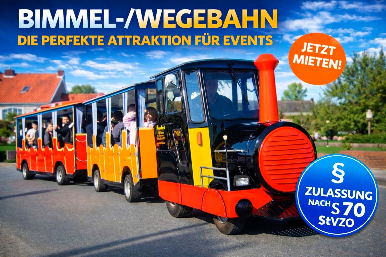 Eisenbahn mieten & vermieten - Bimmelbahn - Wege- und Messebahn inkl. $ 70 der Straßenverkehrs-Zulassung-Ordnung in Bramsche