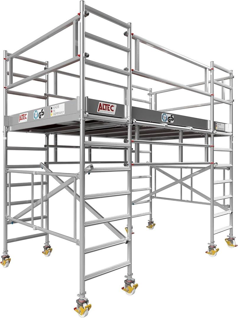 Gerüst mieten & vermieten - Arbeitsplattform 4 m Arbeitsbühne 5,7 m² Fläche Arbeitshöhe faltbares Raumgerüst Rollbock Alu Gerüst in Elsdorf (Rheinland)