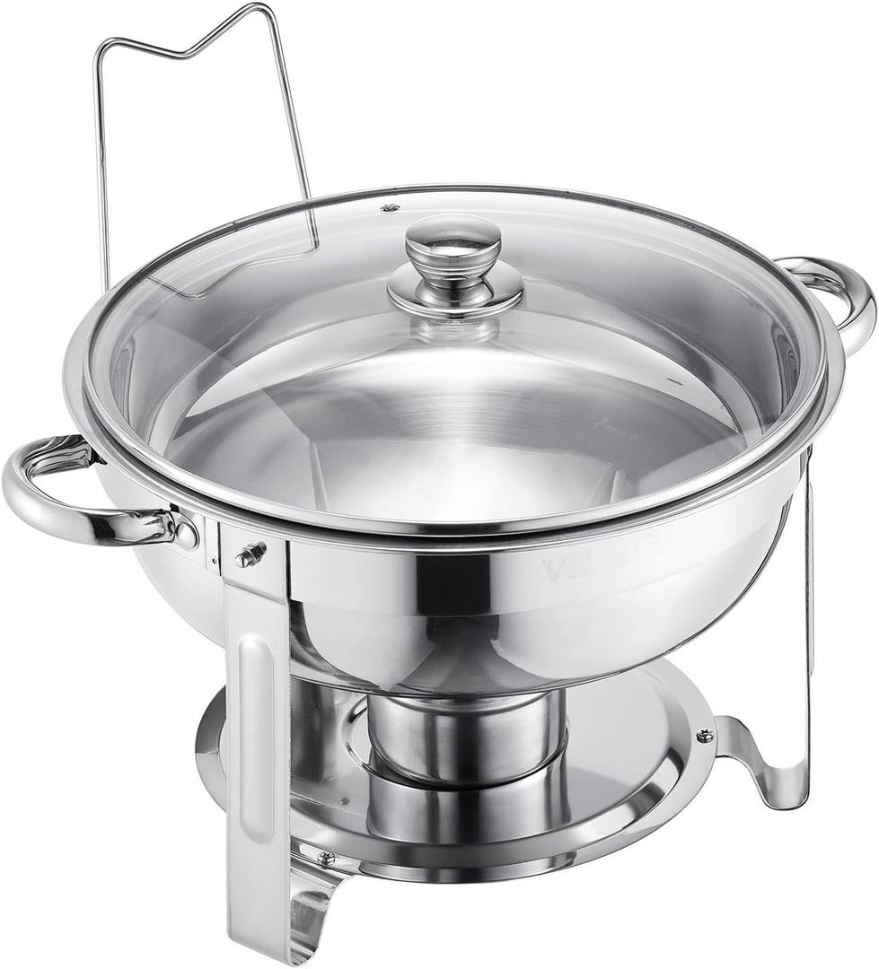 Buffetzubehör mieten & vermieten - Chafing Dish Buffet Speisenwärmer 4 x 4,7 Liter Behälter runder Catering-Wärmespender Buffetwärmer in Elsdorf (Rheinland)