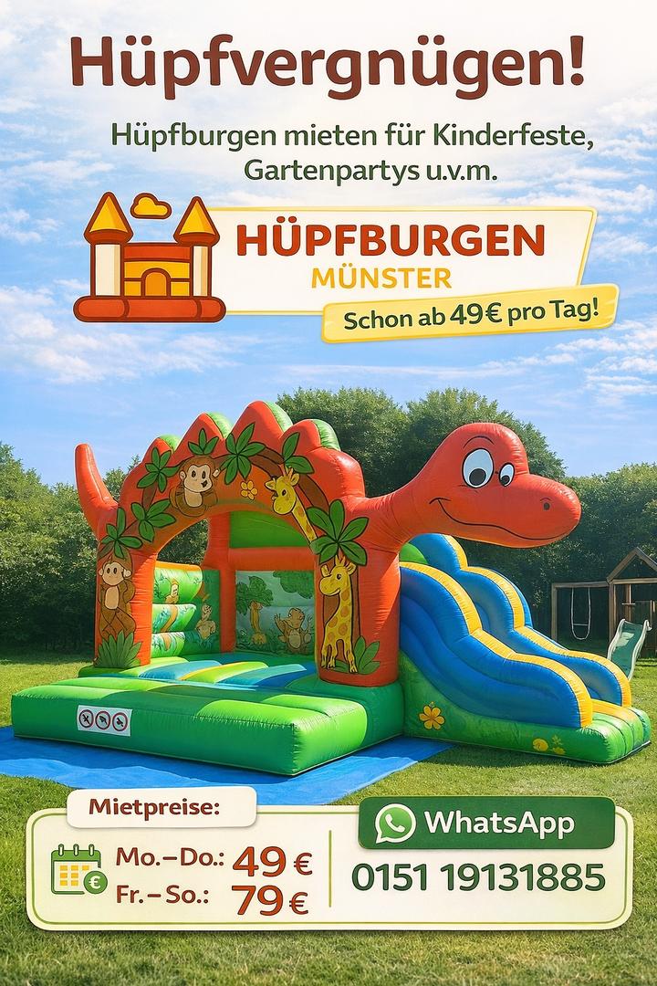 Hüpfburg mieten & vermieten - Dino Hüpfburg mieten ab 49€ in Münster in Münster (Westfalen)