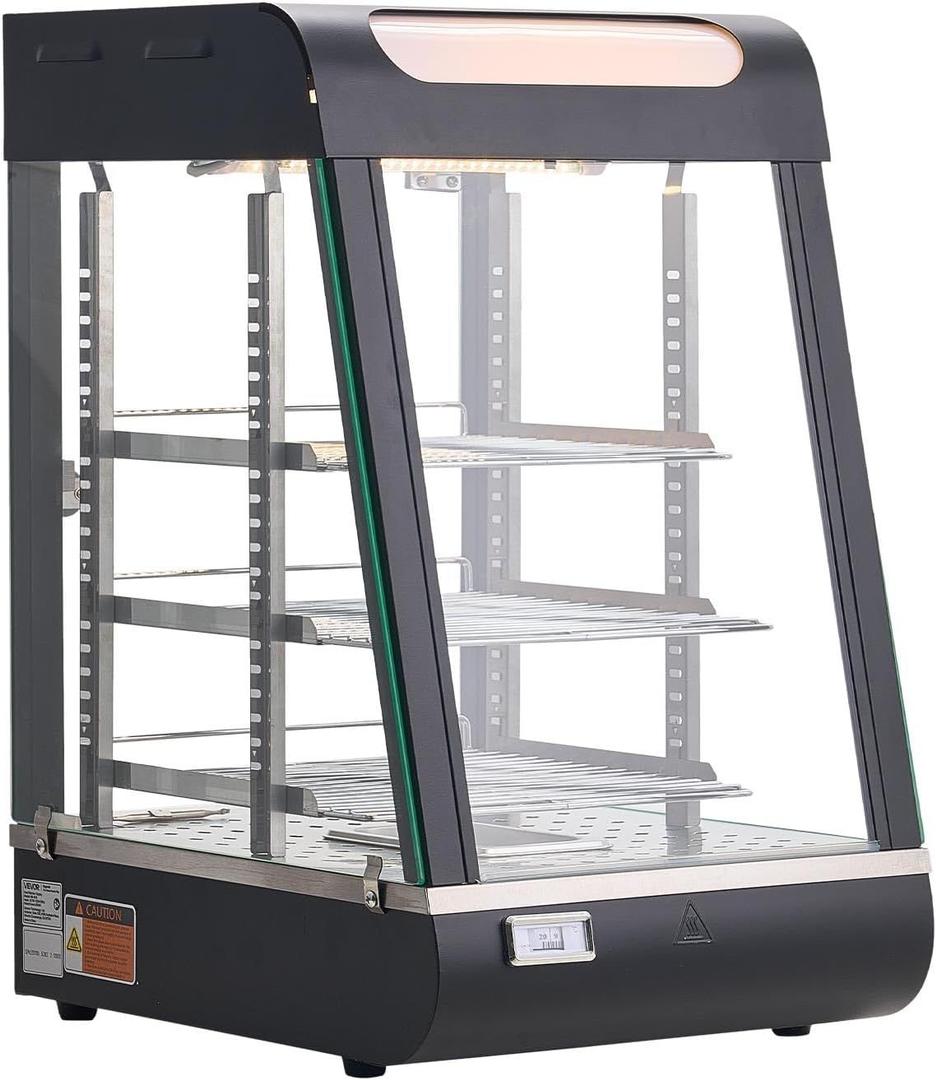 Buffetzubehör mieten & vermieten - Wärmetheke 3-stöckig 57 L Warmhaltevitrine 800 W Warmhaltetheke 30–85 °C Speisenwärmer mit LED in Elsdorf (Rheinland)