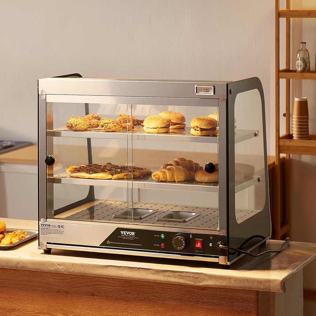 Buffetzubehör mieten & vermieten - 111 L Speisenwärmer 2-stufig kommerziell 850 W Speisenwärmer mit gehärtetem Glas und Dampfheizung in Elsdorf (Rheinland)