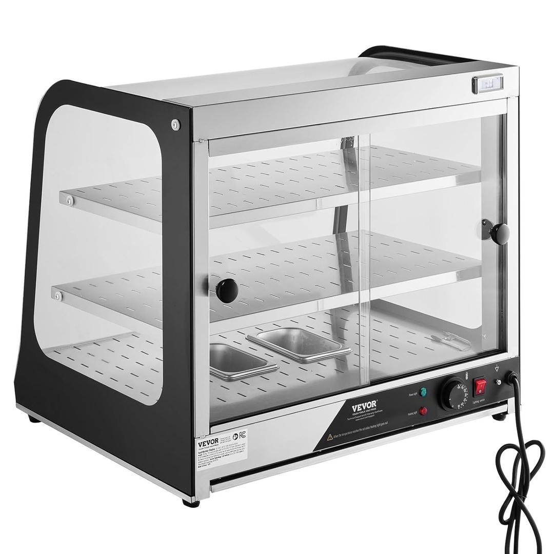 Buffetzubehör mieten & vermieten - 111 L Speisenwärmer 2-stufig kommerziell 850 W Speisenwärmer mit gehärtetem Glas und Dampfheizung in Elsdorf (Rheinland)