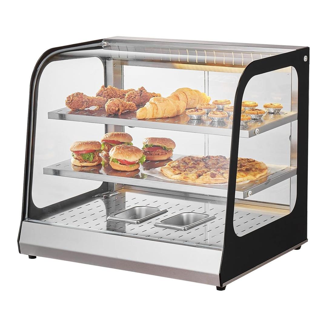 Buffetzubehör mieten & vermieten - 111 L Speisenwärmer 2-stufig kommerziell 850 W Speisenwärmer mit gehärtetem Glas und Dampfheizung in Elsdorf (Rheinland)