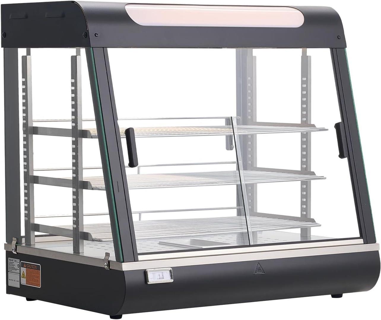 Buffetzubehör mieten & vermieten - Warmhaltevitrine 100 L Wärmetheke 3-stöckig 1200 W Warmhaltetheke 30–85 °C Speisenwärmer LED in Elsdorf (Rheinland)