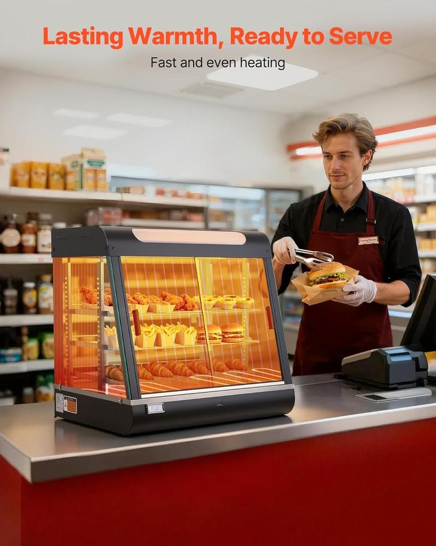 Buffetzubehör mieten & vermieten - Warmhaltevitrine 100 L Wärmetheke 3-stöckig 1200 W Warmhaltetheke 30–85 °C Speisenwärmer LED in Elsdorf (Rheinland)