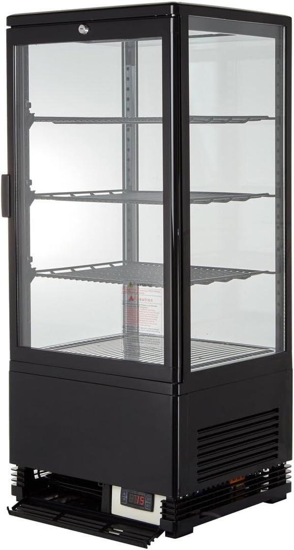 Kühlschrank mieten & vermieten - Gastro Kühlvitrine 78 Liter Buffet Vitrine +2 °C bis +6 °C mit LED schwarz  Kühltheke mit Glastür in Elsdorf (Rheinland)