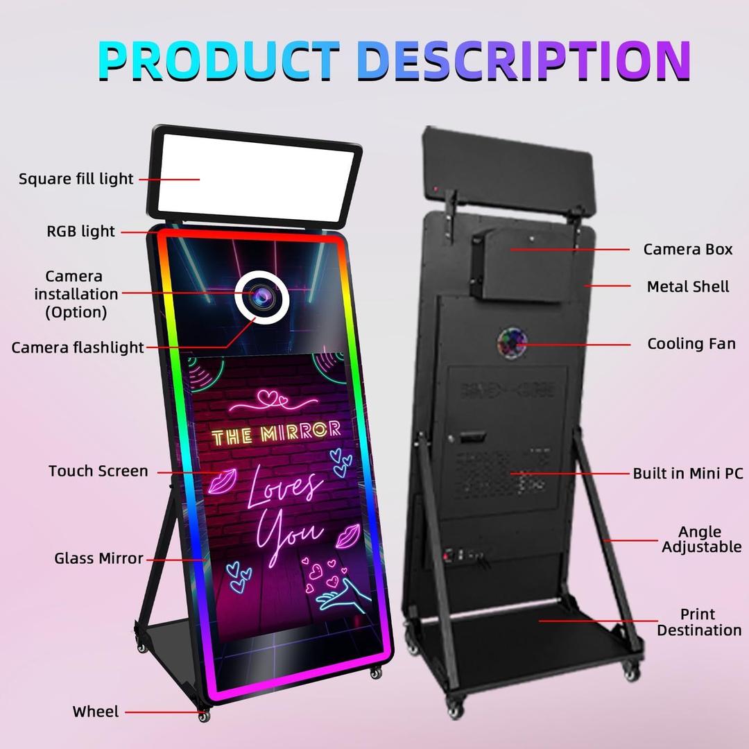Fotobox mieten & vermieten - Magic Mirror DSLR Fotoautomat mit Kamera Ringlicht & Flightcase + 21,5“ Touchscreen Selfie-Fotobooth in Elsdorf (Rheinland)