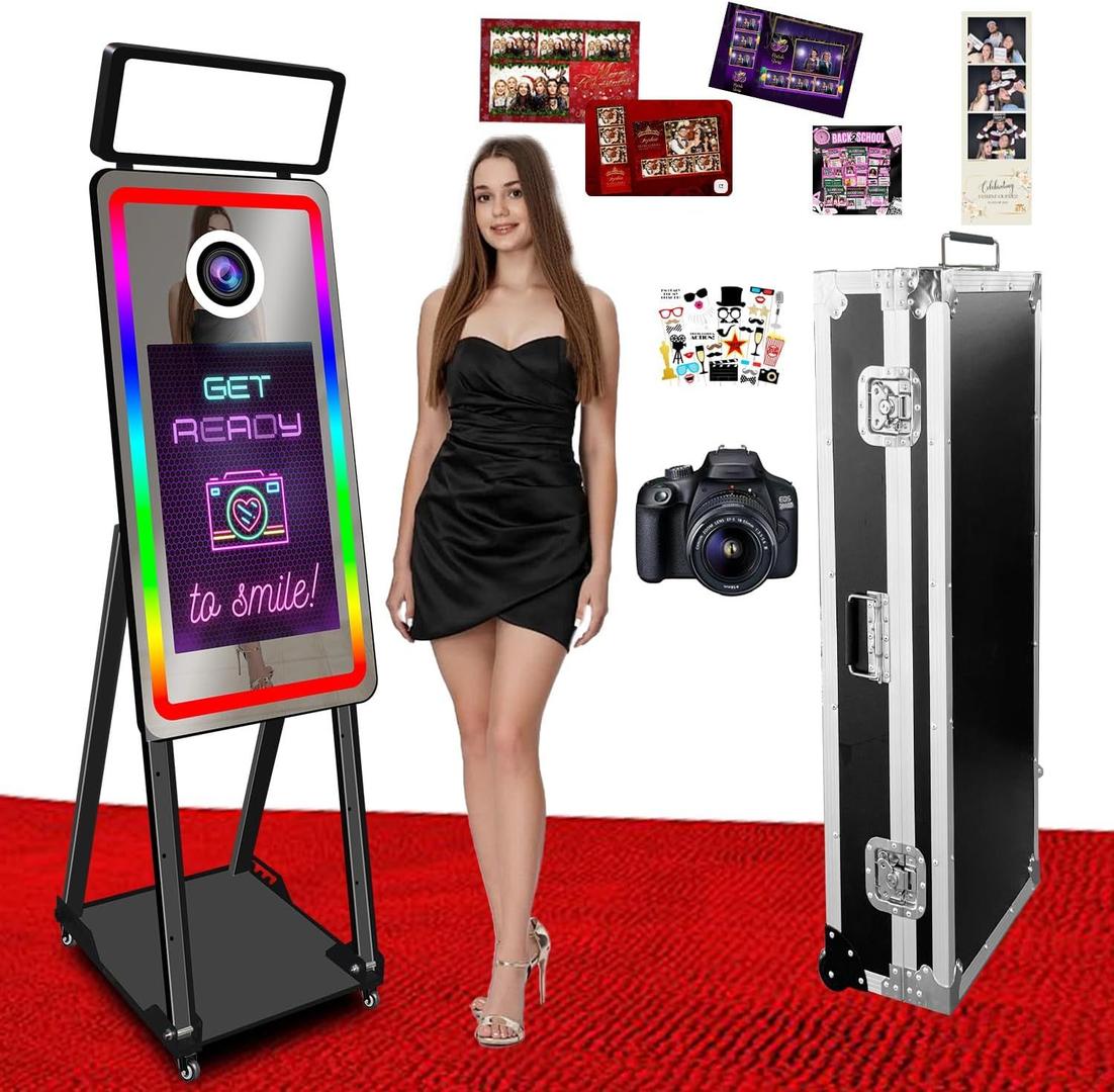 Fotobox mieten & vermieten - Magic Mirror DSLR Fotoautomat mit Kamera Ringlicht & Flightcase + 21,5“ Touchscreen Selfie-Fotobooth in Elsdorf (Rheinland)