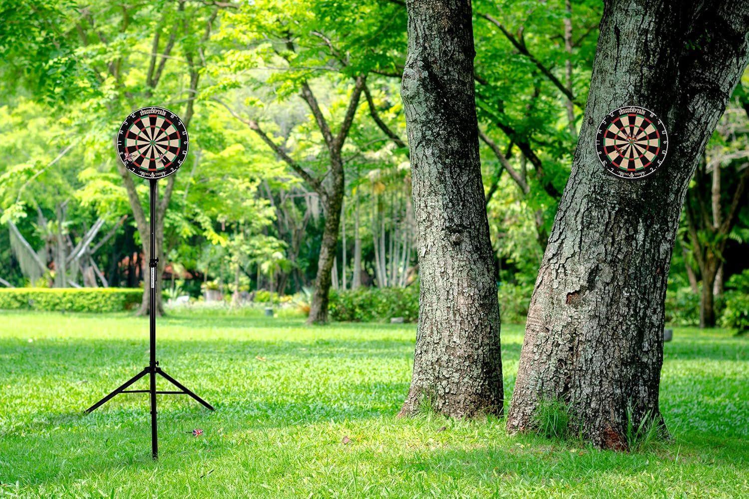 Dart mieten & vermieten - Dartscheibe Ständer komplett Set Profidartscheibe stufenlos höhenverstellbarer Ständer 107–160 cm in Elsdorf (Rheinland)
