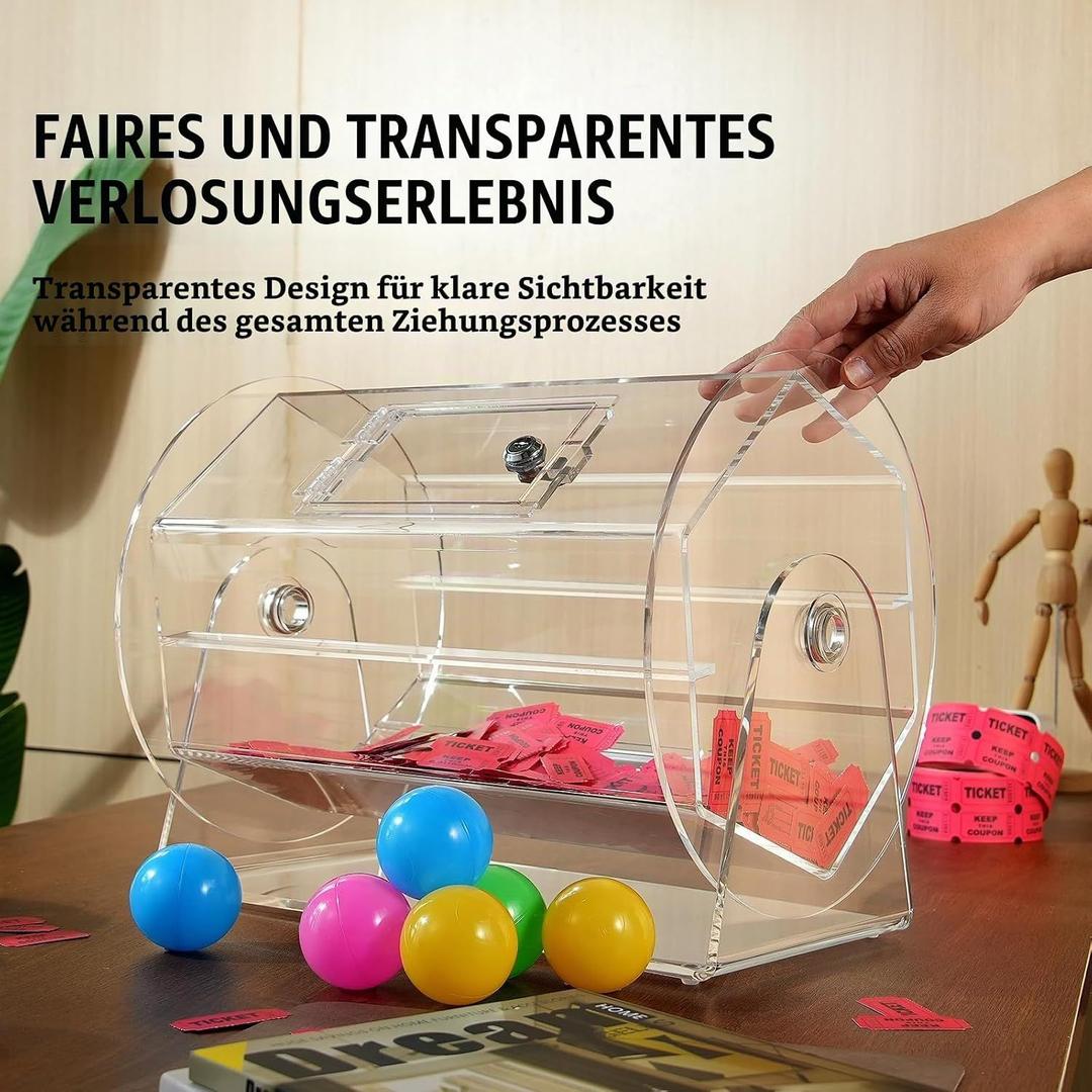 Gewinnspiele mieten & vermieten - Lotteriespiel Lostrommel 5000 Lose 200 Tombola-Kugeln Fassungsvermögen professioneller Los-Drehkäfig in Elsdorf (Rheinland)