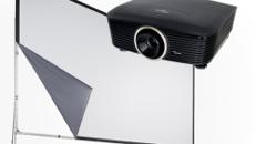 Präsentationsset Leinwand, Beamer, Lautsprecher und Funkmikrofone