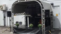 Mobile Bühne und Bühnentechnik, Veranstaltungsbühne, Bühnendach “Mini Stage” 3,00 x 3,50 m
