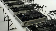 Personenführungsanlage Flüster-Dolmetscheranlage mit 20 Kopfhören, Simultan Dolmetschertechnik Komplettset