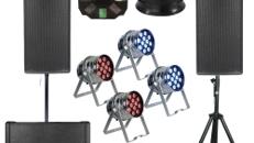 Party L Komplettset Ton + Licht Musikanlage, Partyanlage, Tonanlage, Beschallungsanlage, Lichtanlage, Beleuchtungsanlage LED, Lichteffekten, Lautsprecher Boxen, Basslautsprecher