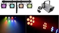 LED-Lichtanlage mit Nebelmaschine für Partys und Veranstaltungen