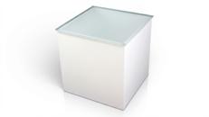 LED Loungetisch mieten – Beleuchteter Beistelltisch (Akkubetrieb) mit Glasplatte