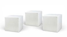 Sitzwürfel mieten – Weißer Loungecube (45×45 cm) aus Kunstleder