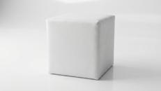 Sitzwürfel mieten – Weißer Loungecube (45×45 cm) aus Kunstleder