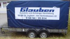 Pkw-Anhänger,Planenanhänger und Autotransporter mieten bei Autoersatzteile Glauben in 66386 St. Ingbert