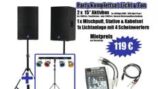 Partykomplett Set Licht & Ton für 100 Personen