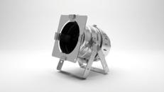 Bodenscheinwerfer mieten (300W) – Silberner Floorspot für Event-Beleuchtung & Messen