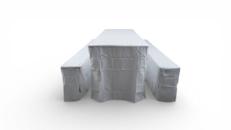 Hussen-Set für Bierzeltgarnitur mieten – 70 cm (Extra Breit) – 3-teilig Weiß