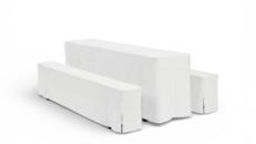 Hussen-Set für Bierzeltgarnitur mieten – 70 cm (Extra Breit) – 3-teilig Weiß