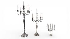 Elegante Kerzenständer mieten (27cm, 78cm, 100cm) – Silberne Kerzenhalter für Events & Hochzeiten