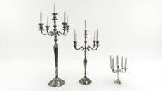 Elegante Kerzenständer mieten (27cm, 78cm, 100cm) – Silberne Kerzenhalter für Events & Hochzeiten