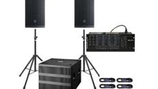 Prof. Musikanlage mit kräftigem 18" Subwoofer, Mischpult und prof. Lautsprechern