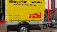 Anhänger, Ladefläche 2 x 1 m, Nutzlast max. 500 kg, mit Plane und Spriegel