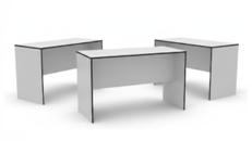 Moderner Brückentisch mieten (174x69 cm) – Weißer Hochtisch für Messen & Bankette