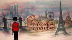 Europa Kulisse, Europa, Kulisse, Dekoration, EU, London Eye, Colosseum, Towerbridge, Eiffelturm, Paris, London, Rom