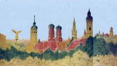 Über den Dächern von München Kulisse, Kulisse, München, Bayern, Dächer, Münchner Kulisse, Dachkulisse, Dekoration