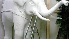 Elefant Figur halb, Elefant, Figur, Afrika, afrikanisch, Indien, indisch, Asia, Asien, asiatisch, Wildtier, Tier