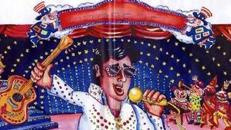 Karneval Elvis Kulisse, Karneval, Carneval, Fasching, Fassnacht, Fassenacht, Elvis Presley, King of Rock, Dekoration