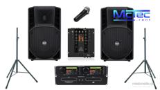Bis ca. 90 Gäste Lautsprecher Musikanlage Beschallungsanlage Partyanlage Boxen Mischpult Doppel CD Player Mikrofon