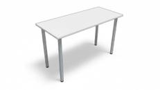 Konferenztisch mieten (115x47 cm) – Mobiler Meeting-Tisch für 2 Personen, Weiß