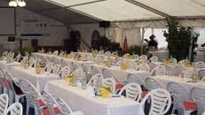 Firmenfeier, Hochzeit, Geburtstag, Jubiläum - Zelt/ Location mit Ausstattung für Ihr Event 201 - 300 Personen gehoben