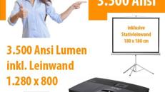 Beamer 3.500 Ansi inkl. Stativleinwand