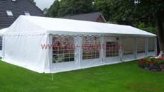 Festzelt 6 x 10 x 3,1 m / Weiß / inkl. Auf- und Abbau / mit Boden