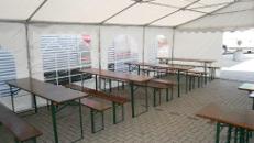 70 cm Bierzeltgarnitur inkl. Aufstellung / Festzeltgarnitur / Biertische / Bierbänke/Biergartenmöbel