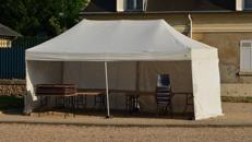 Faltzelt Pagode 3x6m Weiß, mit 6 wänden