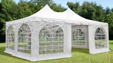 Faltzelt Pagode 3x6m Weiß, mit 6 wänden